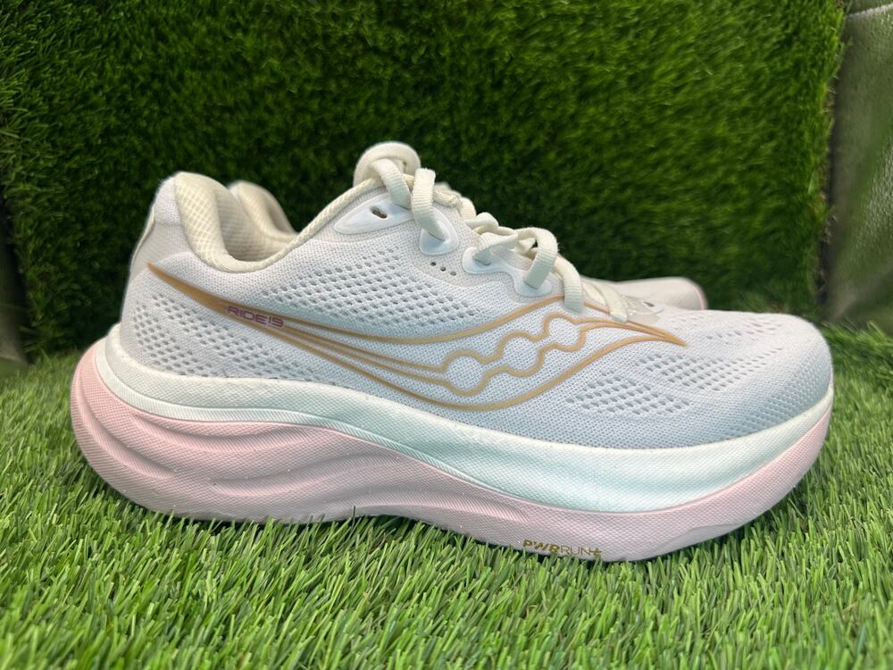 Saucony Ride 19 S11056-151 Athletic Sneaker Women's 7W White Mesh Gym Training
